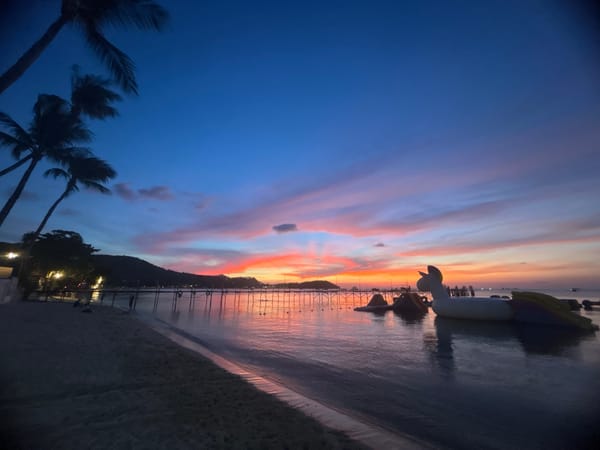 Vibrant sunset with floating unicorn observed at Baan Bang Rak