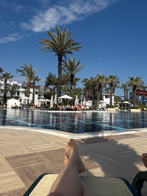 Resort guests enjoy poolside activities in Serik, Turkey