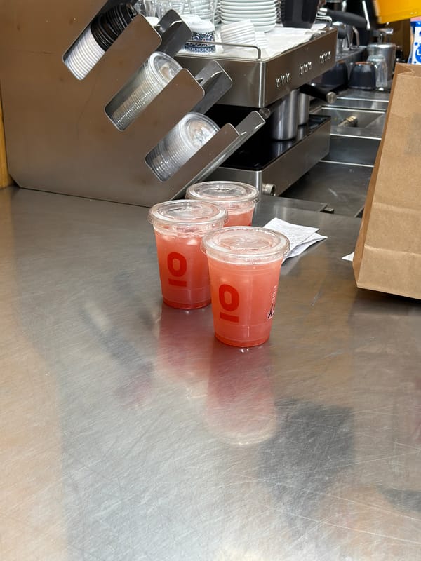 Pink beverages documented at Agadir establishment