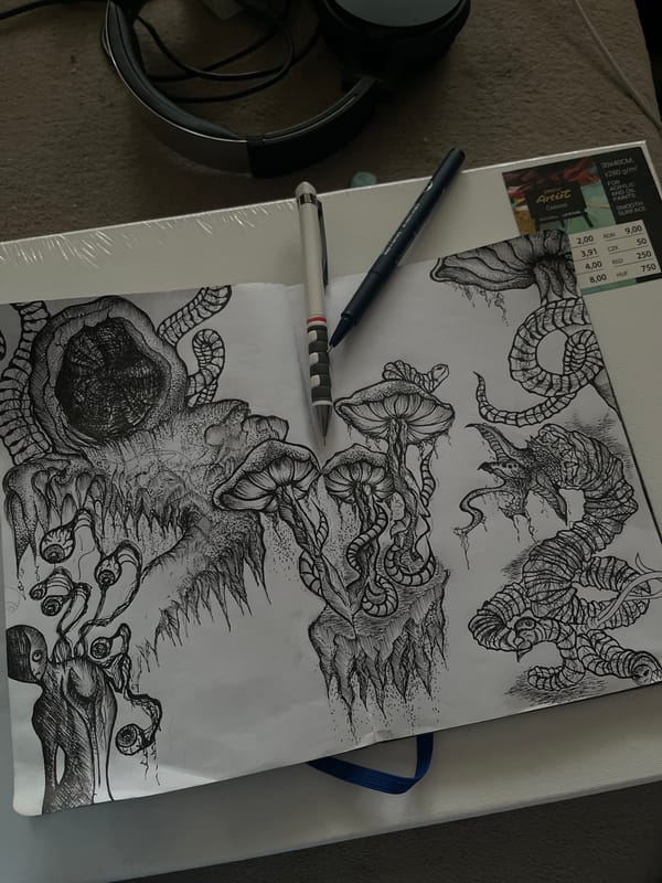 Artist creates intricate fantasy drawings in Sofia studio
