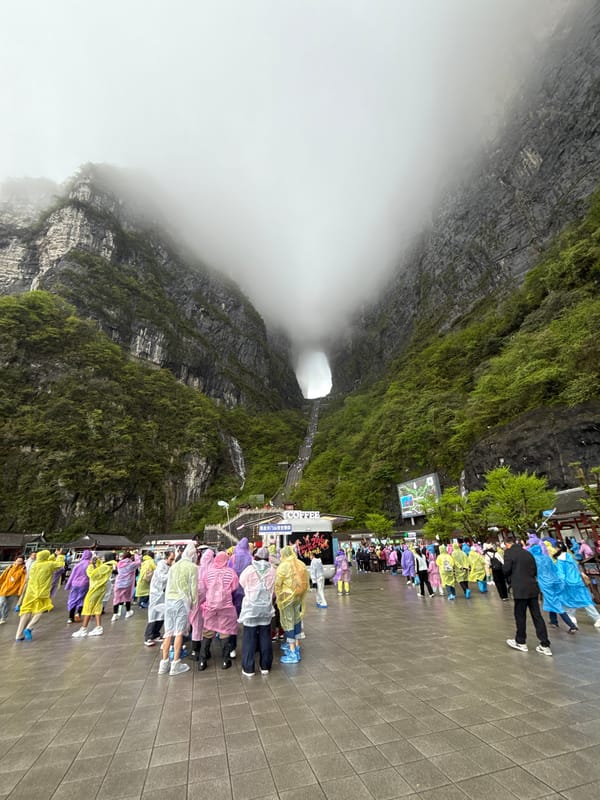 Tourists document Tianmen Cave views in Zhangjiajie, China
