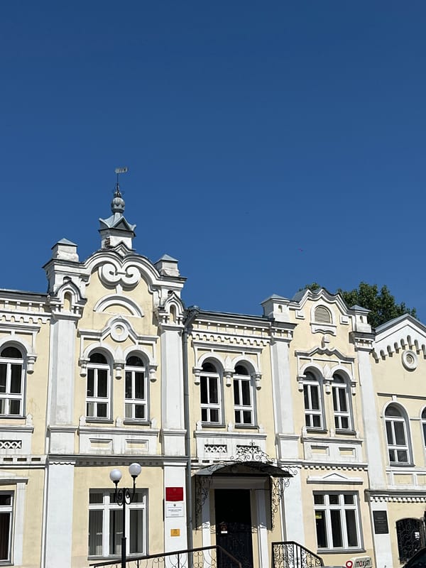 Historic architecture and churches across central Biysk, Russia