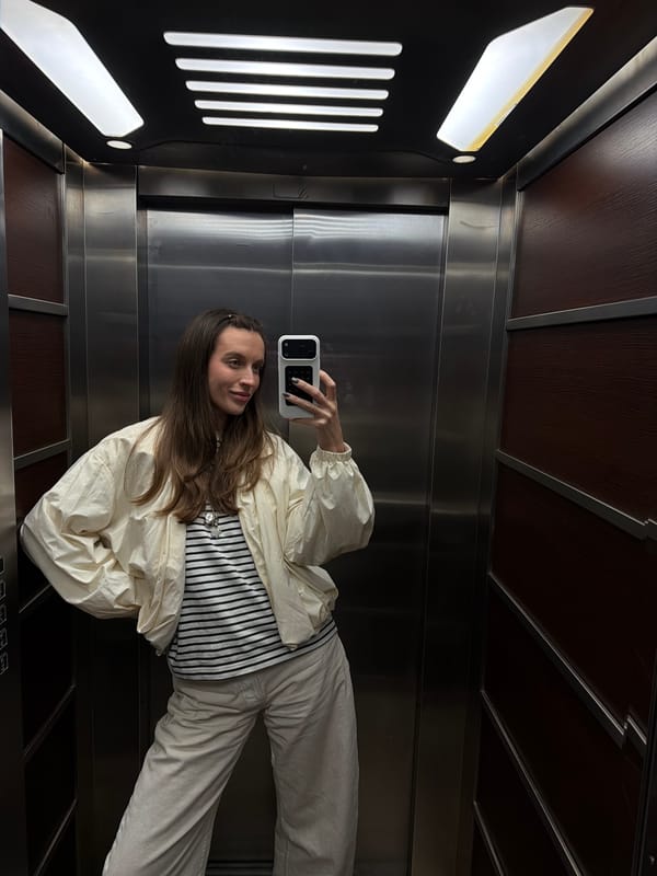 Woman Takes Elevator Selfie in Budva, Montenegro