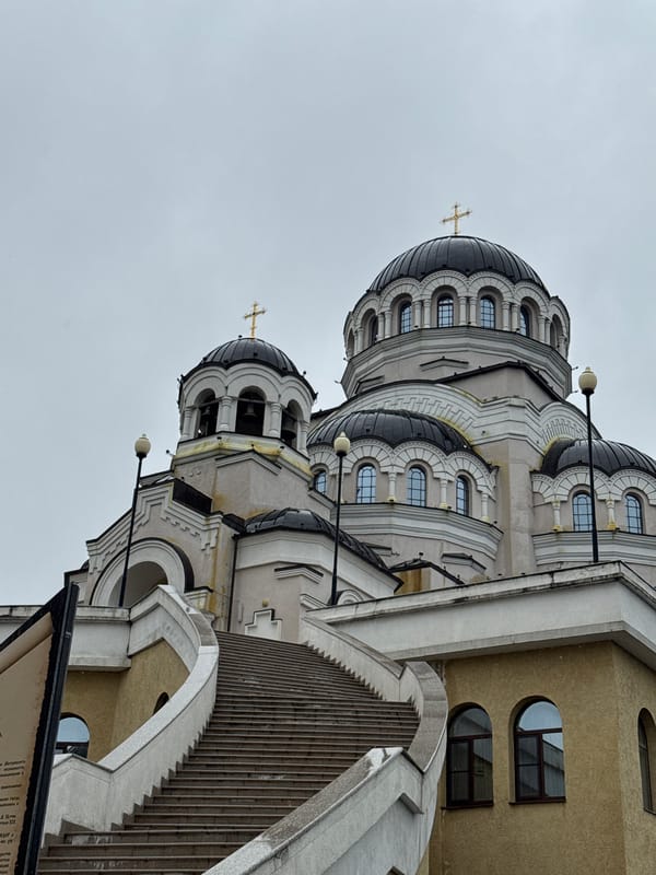 Orthodox church with multiple domes documented in Sirius, Russia