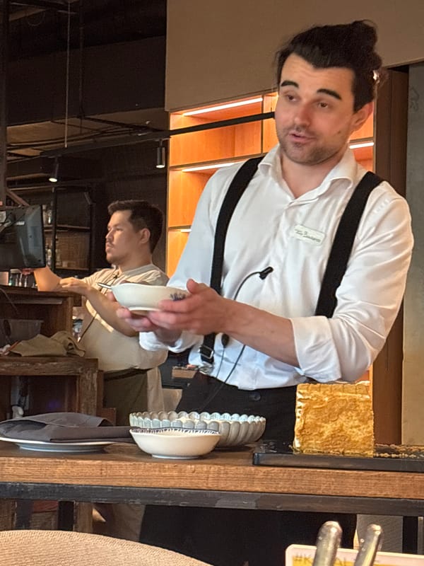 Dessert preparation at Saint Petersburg restaurant