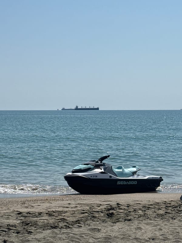 Sea-Doo jet ski parked on a calm Burgas beach