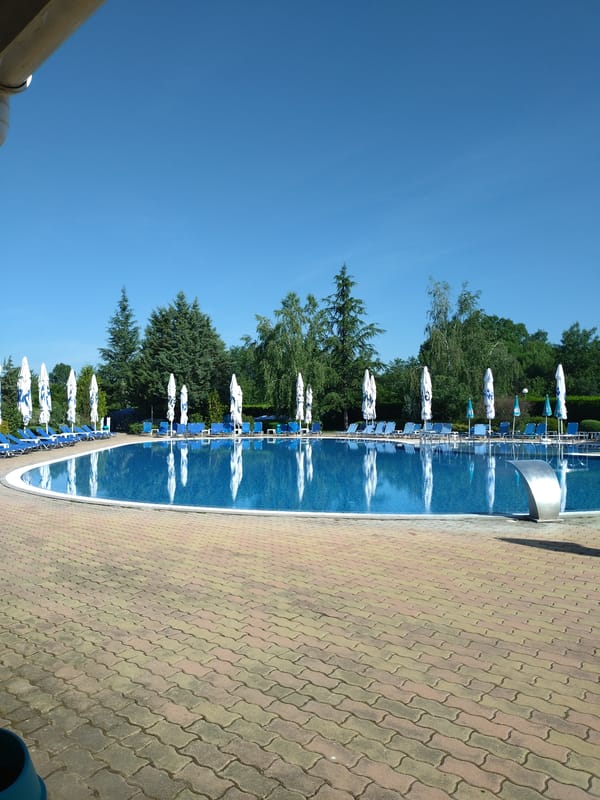 Morning vacation moments captured at Bulgarian guest house resort