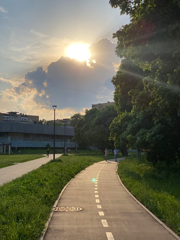 Afternoon walk through urban park documented over 54 minutes