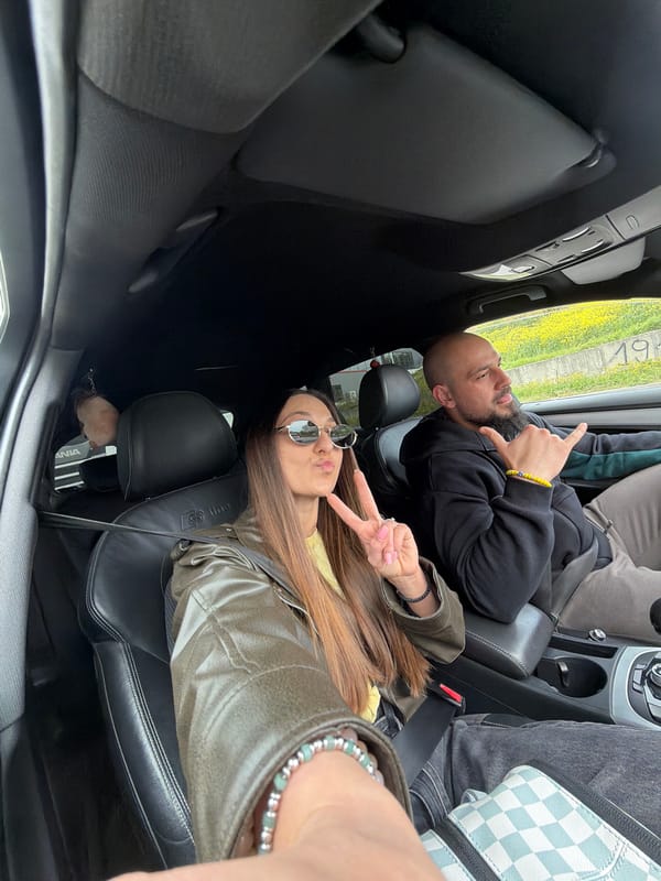 Two people photographed inside car in Varna, Bulgaria