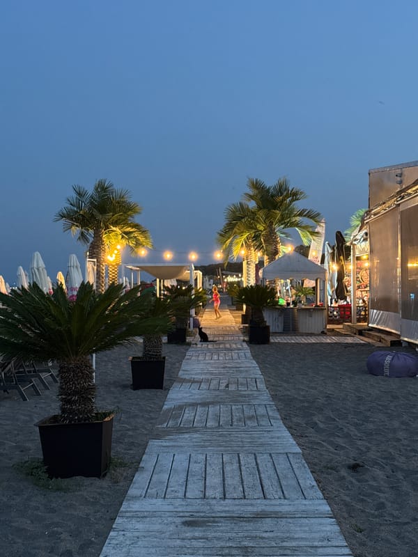 Dusk drinks on the Burgas beachfront, 'make a wish' cup in hand