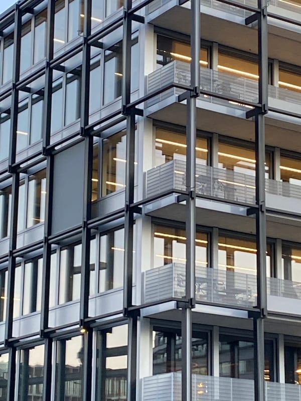 Modern building facade captured in early morning Lucerne