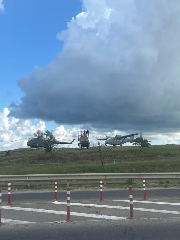 Soviet-era military hardware on display at Temryuk's outdoor war museum