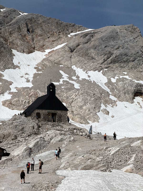 Mountain church and Zugspitze views near Garmisch-Partenkirchen