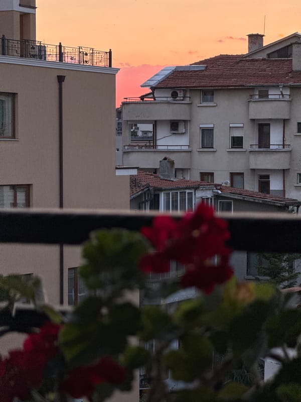 Sunset over Burgas, from balconies to backstreets
