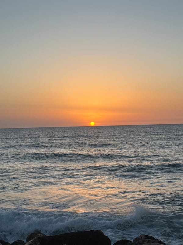 Sunset captured over Mediterranean from Tel Aviv beaches