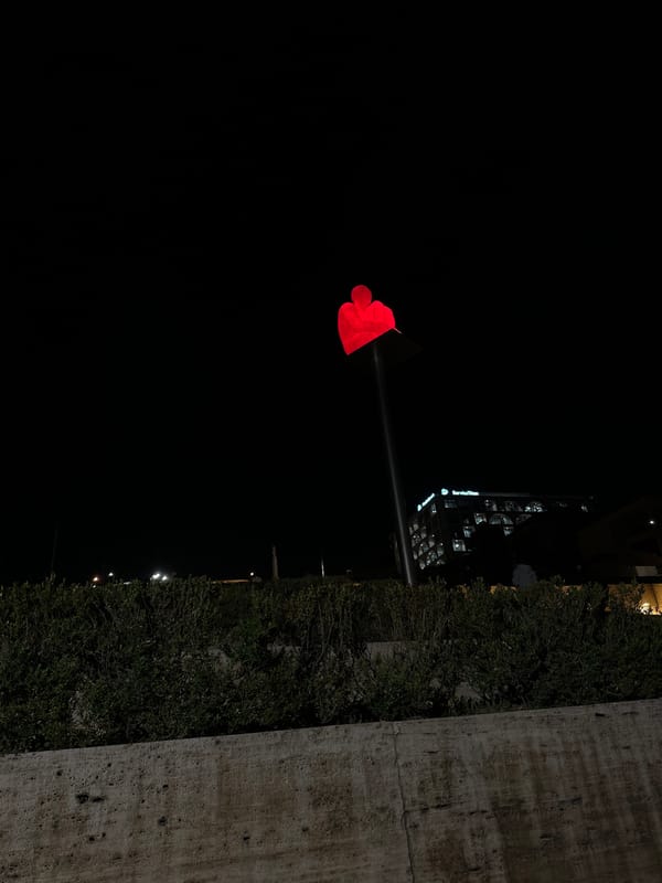 Heart-shaped traffic light spotted during Yerevan night scenes