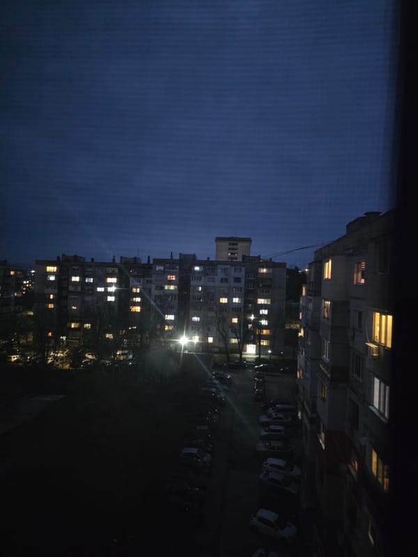 Dusk cityscape view captured in Ruse Bulgaria