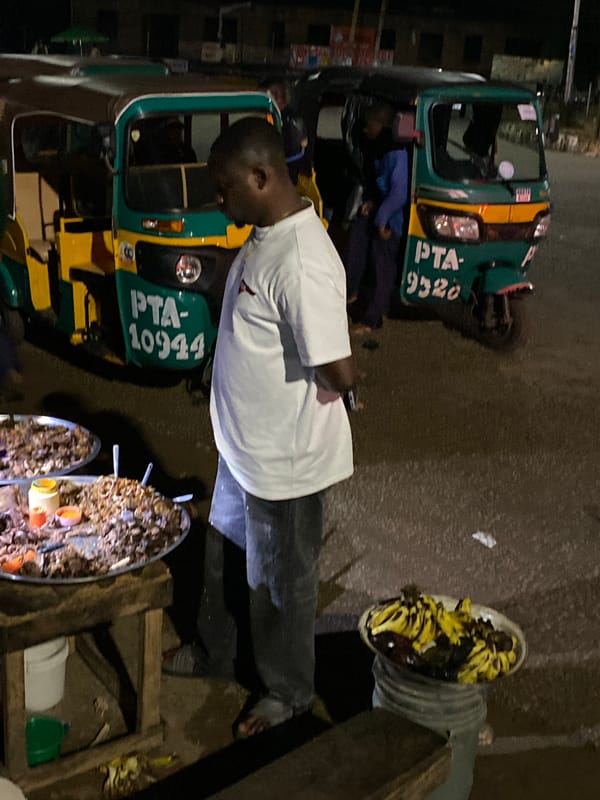 Evening street life documented in Bukuru, Nigeria