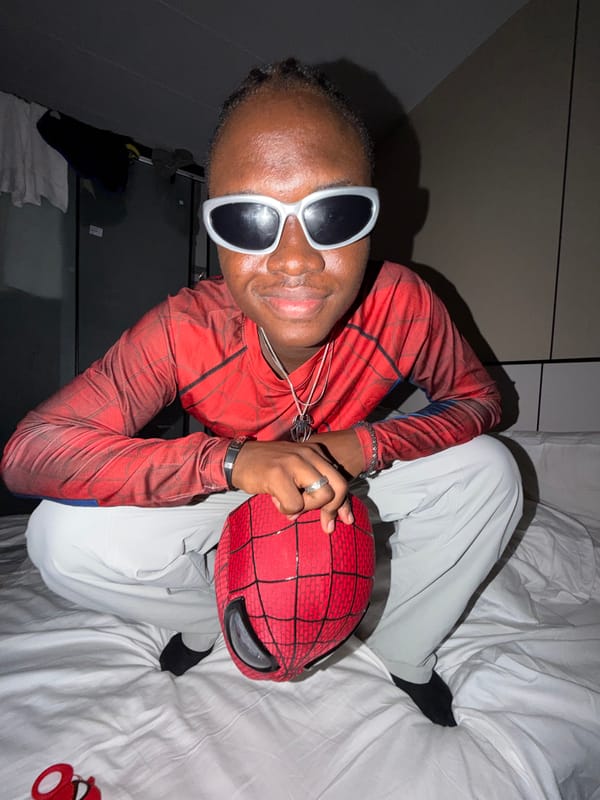 Spider-Man merch unboxed and styled in a Chongqing hotel room