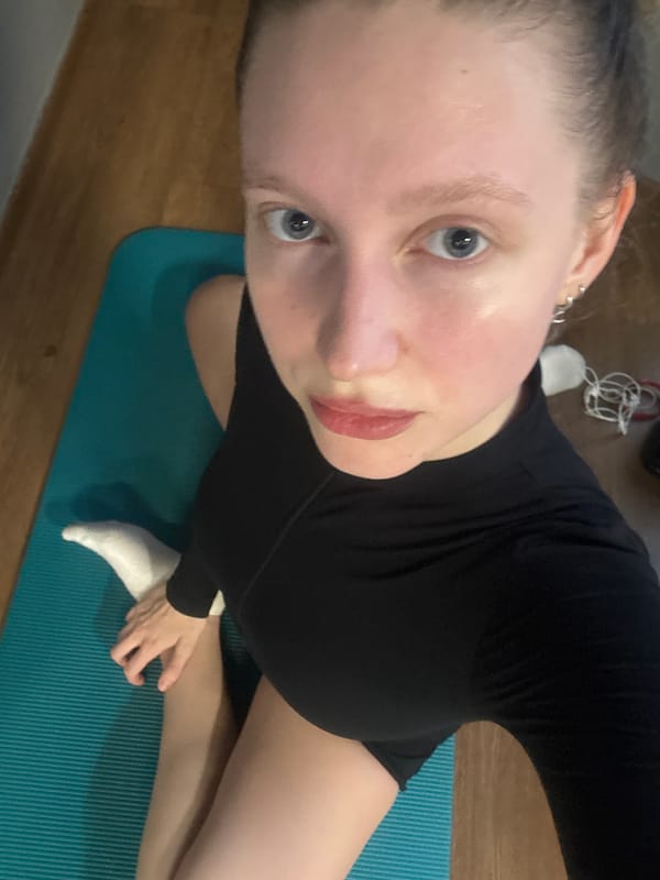 Woman takes indoor selfie in Izhevsk, Russia