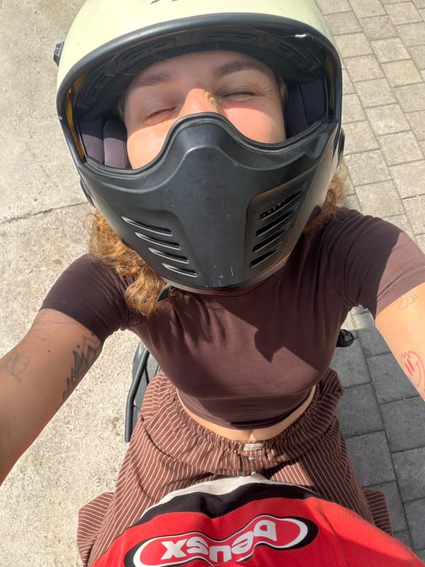 Motorcyclist spotted in North Kuta, Indonesia early morning