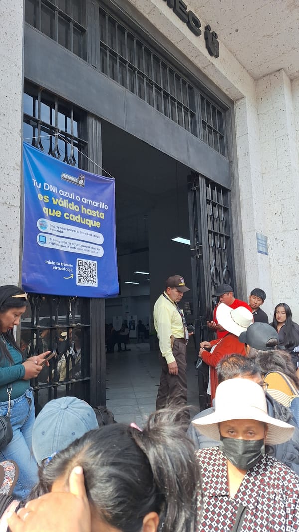 Political figure interviewed by reporters in Arequipa's Plaza de Armas