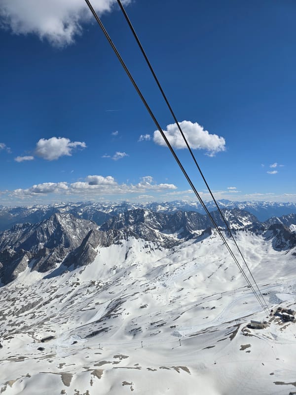 Alpine peaks viewed from above near Zugspitze, Bavaria