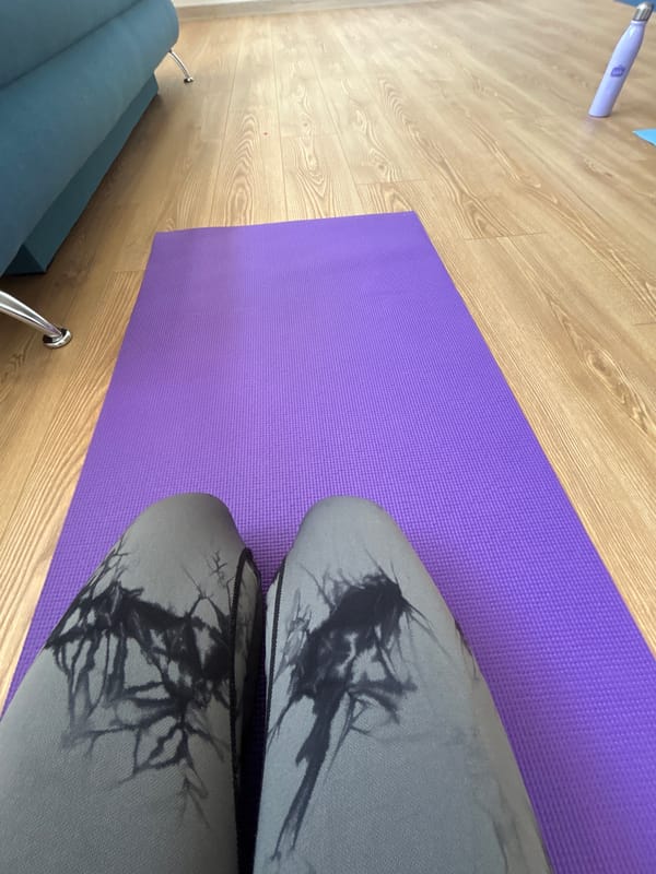 Morning yoga session documented in Sofia home