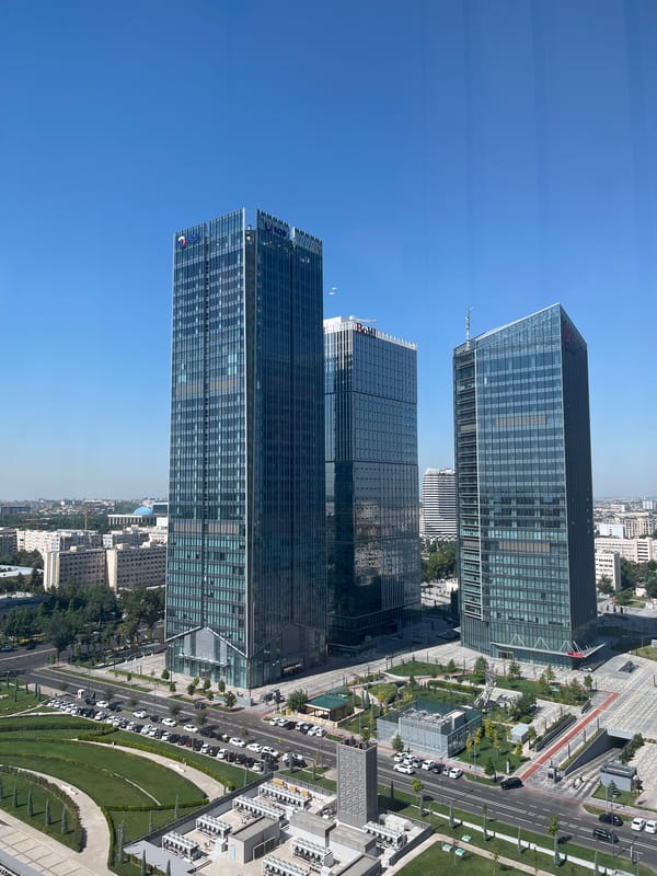 Glass towers define Tashkent's modern skyline