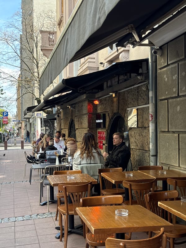 Saturday afternoon cafe scene documented in Belgrade streets