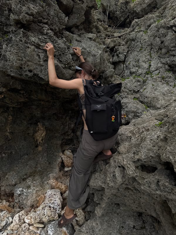 Woman explores coastal caves, lighthouse area in San Isidro