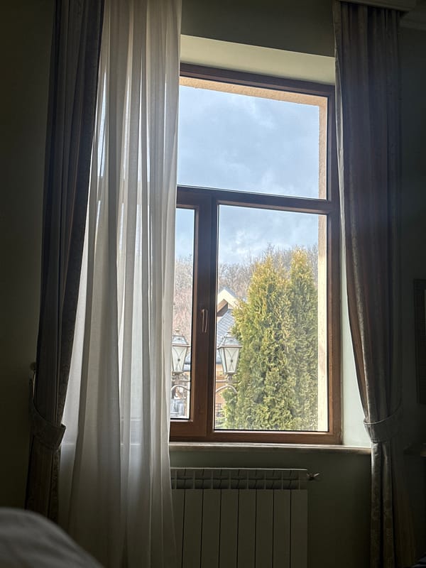 Morning window view captured in Tsakhkadzor, Armenia