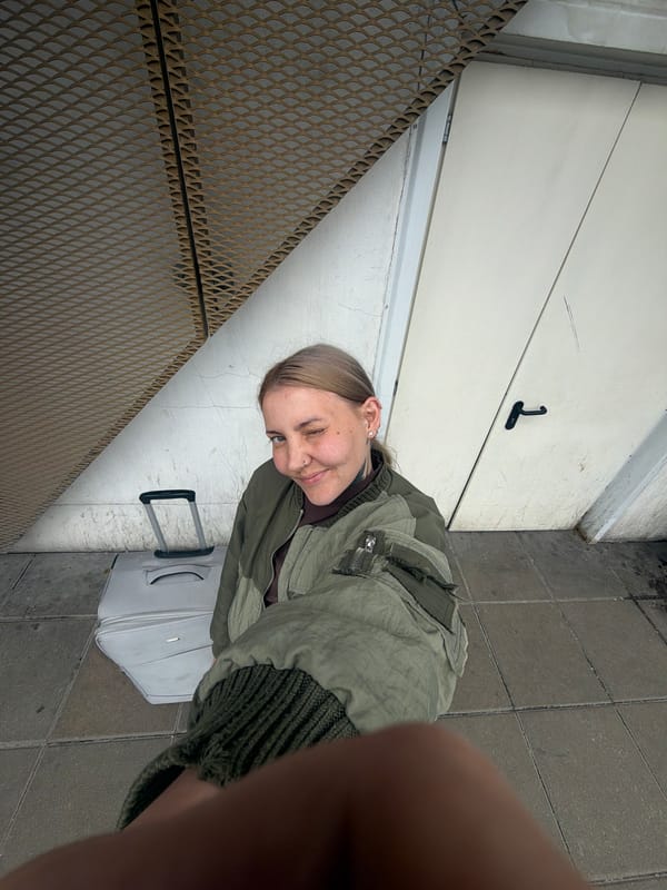 Woman spotted outside Sheremetyevo Airport Terminal C in Khimki