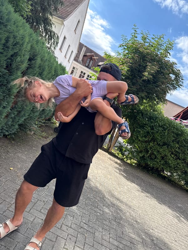 A casual family afternoon in rural Oberquembach, Germany