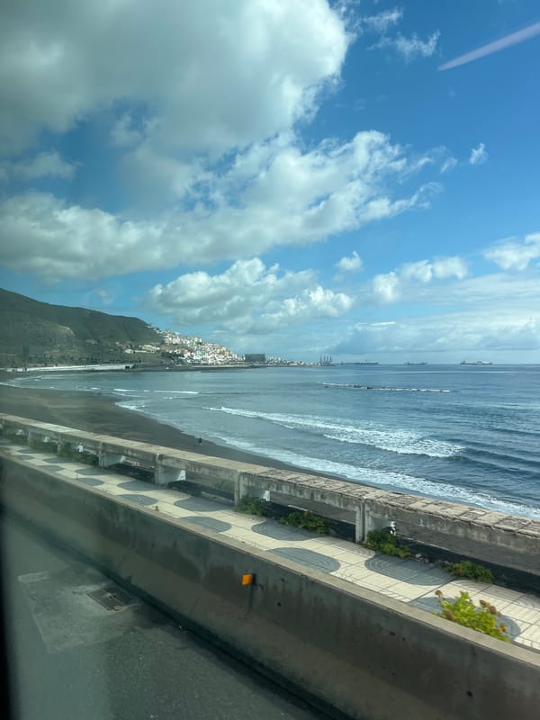 Elevated coastal view captured in Las Palmas, Spain