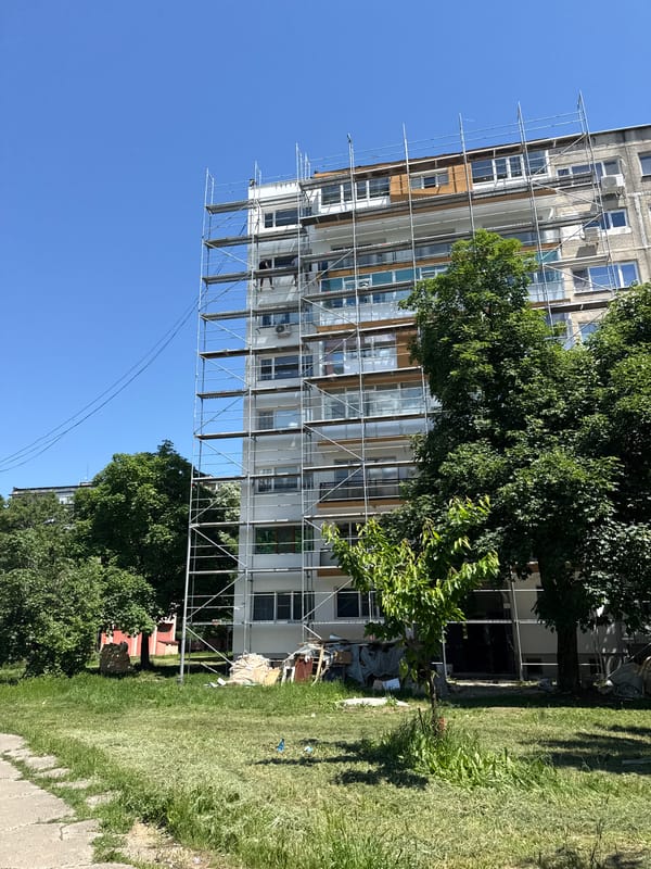 Building renovation underway in Lovech, Bulgaria