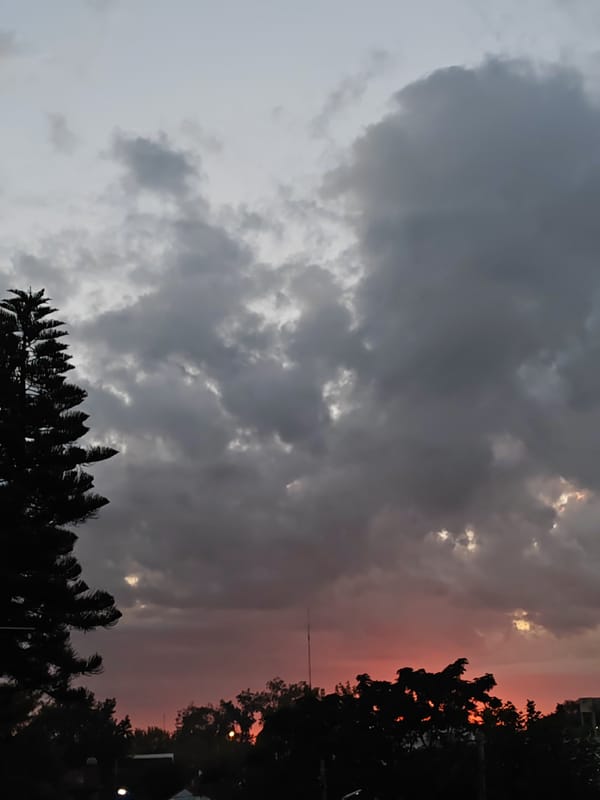 Dramatic twilight sky observed over La Plata cityscape