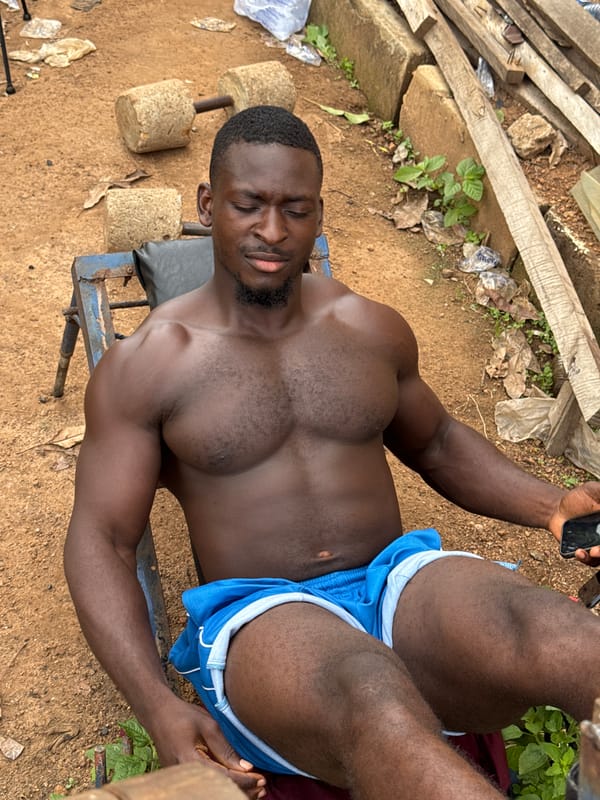 Outdoor gym session on improvised equipment in Akwanga, Nigeria
