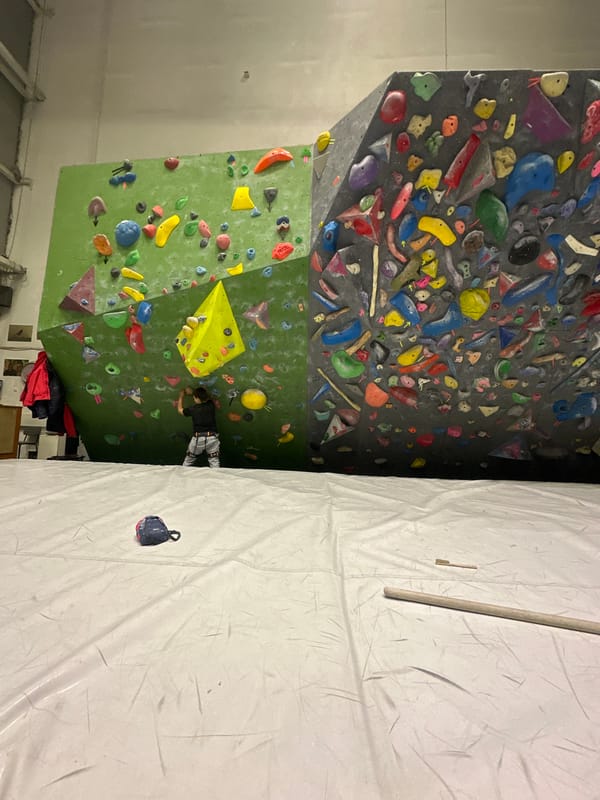 Indoor climbing gym activity captured in Sofia