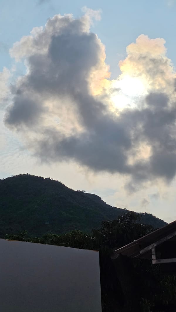 Cloud formations observed over Vietnam heritage area mountains