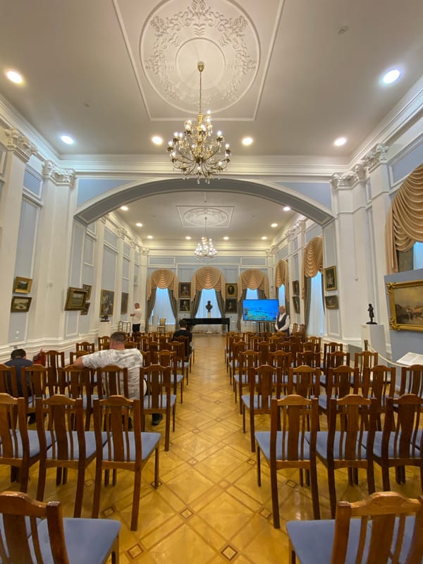 Inside Karelia's fine arts gallery in Petrozavodsk