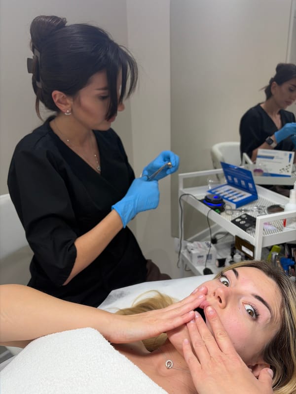 Beauty treatment session documented at Budva aesthetic clinic