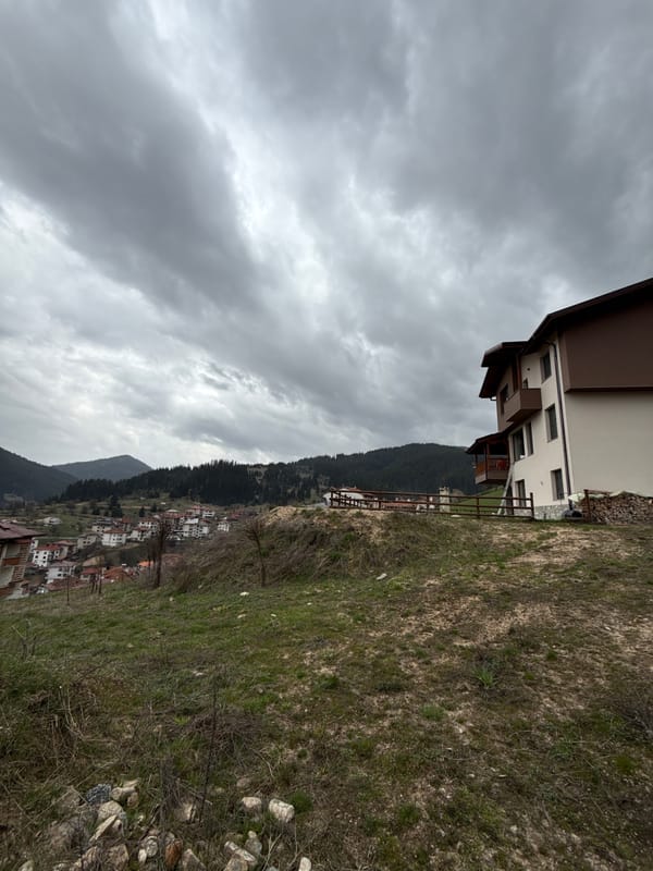Cloudy day observed from elevated position in Chepelare, Bulgaria