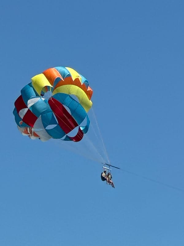 Parasailing and water activities off Montenegro's Boreti coast