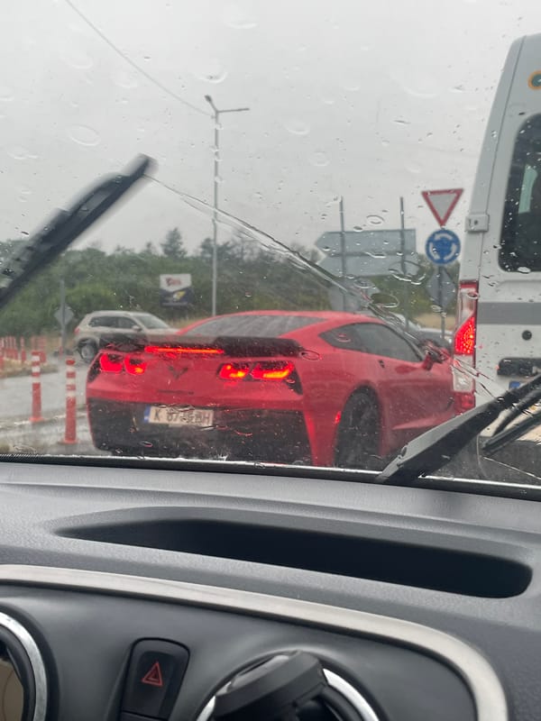 Rainy day documentation spans driving, infrastructure, electronics work