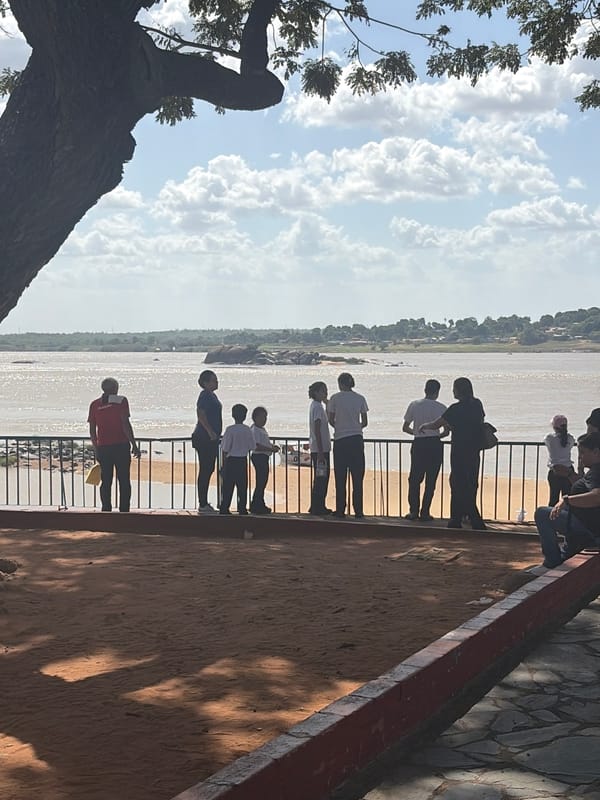 Evening riverside leisure activity observed in Ciudad Bolivar, Venezuela