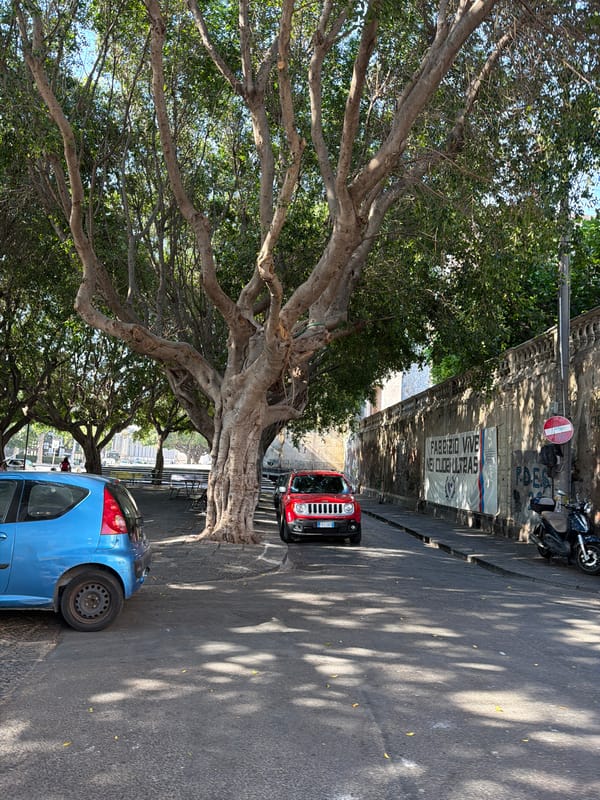 Morning street scene captured in Catania, Italy
