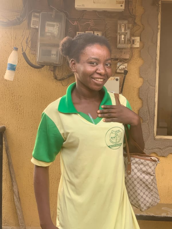 Healthcare workers photographed during morning hours in Shagamu, Nigeria
