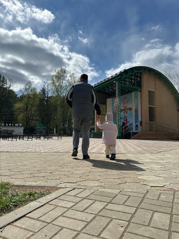 Family visits amusement park and petting zoo in Chaikovsky, Russia
