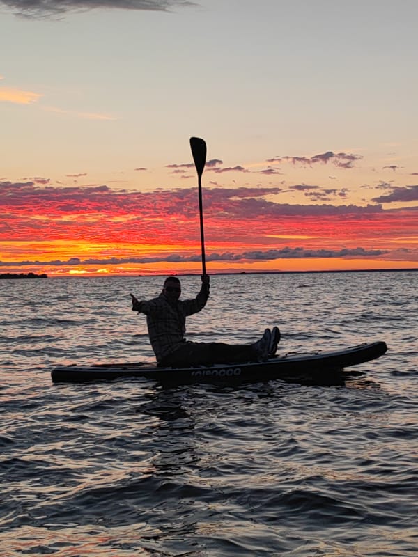 Sunset Paddleboarding Session Documented on Gulf of Finland